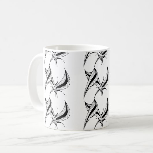 Mug avec design abstrait noir et blanc (Devant gauche)