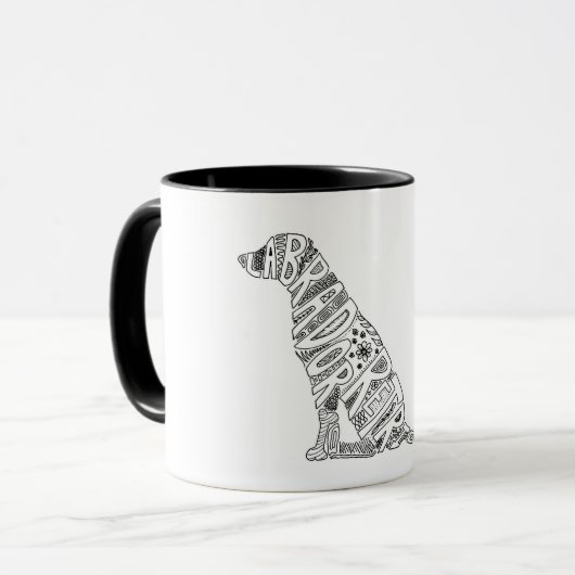 Mug avec dessin de Labrador Retriever (Devant gauche)