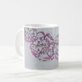 Mug avec dessin floral abstrait dessiné à la main (Devant gauche)