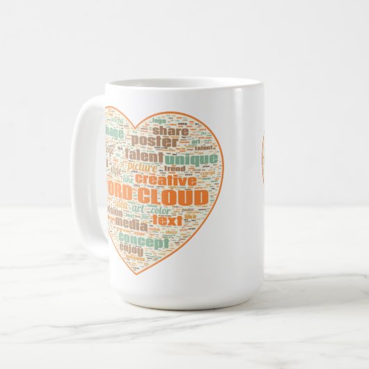 Mug avec deux impressions - Word Cloud (Devant gauche)