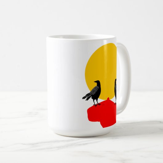 Mug avec deux oiseaux noirs assis sur une Capybara (Devant droit)