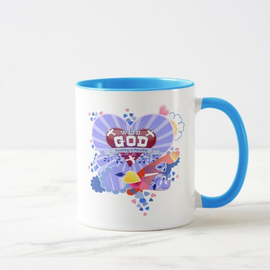 Mug Avec Dieu Coeurs (Droite)