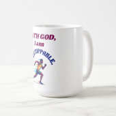 Mug Avec Dieu, je suis invincible (Devant droit)