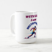 Mug Avec Dieu, je suis invincible (Devant gauche)
