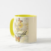 Mug Avec Dieu tournesols et papillon (Devant gauche)