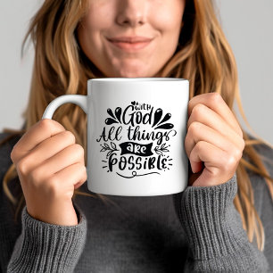 Mug Avec Dieu, toutes choses sont possibles Verset bib