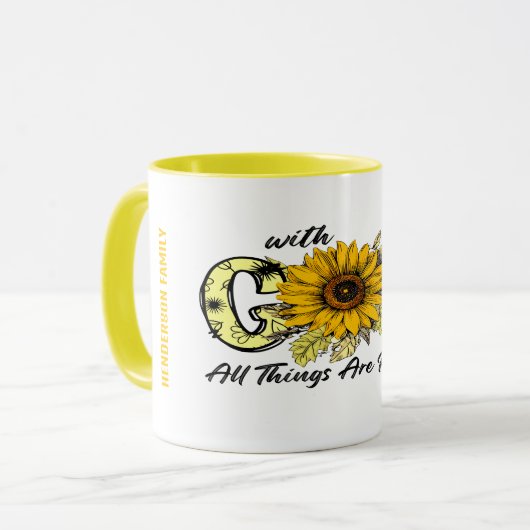 MUG AVEC DIEU TOUTES LES CHOSES SONT POSSIBLES DE DÉPA (Devant gauche)