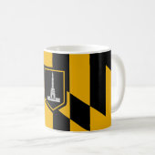 Mug avec Drapeau de Baltimore City, Maryland, USA (Devant droit)