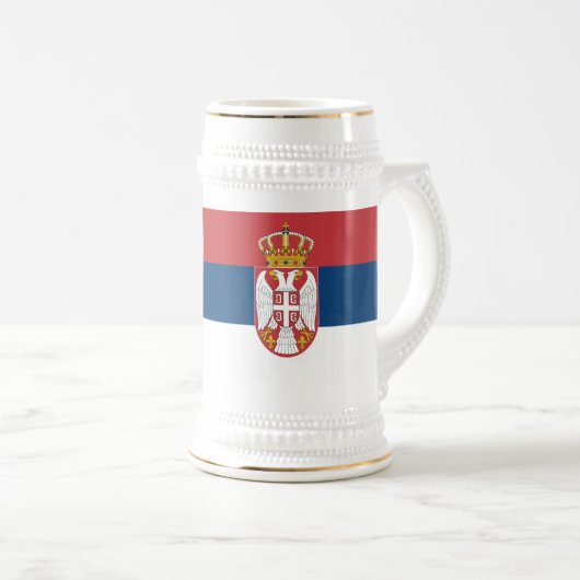 Mug avec drapeau de la Serbie (Devant droit)