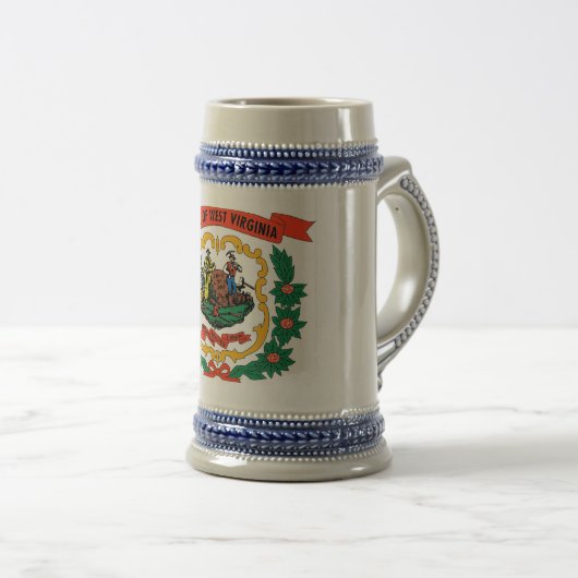Mug avec drapeau de l'état de Virginie-Occidentale (Devant droit)