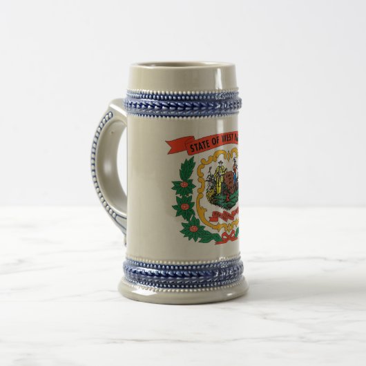 Mug avec drapeau de l'état de Virginie-Occidentale (Devant gauche)