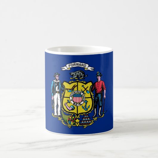Mug avec drapeau de l'Etat du Wisconsin - USA (Centre)