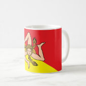 Mug avec Drapeau de Sicile, Italie (Devant droit)