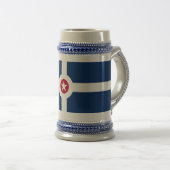 Mug avec Drapeau d'Indianapolis City, USA (Devant droit)