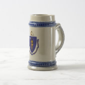 Mug avec Drapeau du Massachusetts Etat -USA (Devant droit)