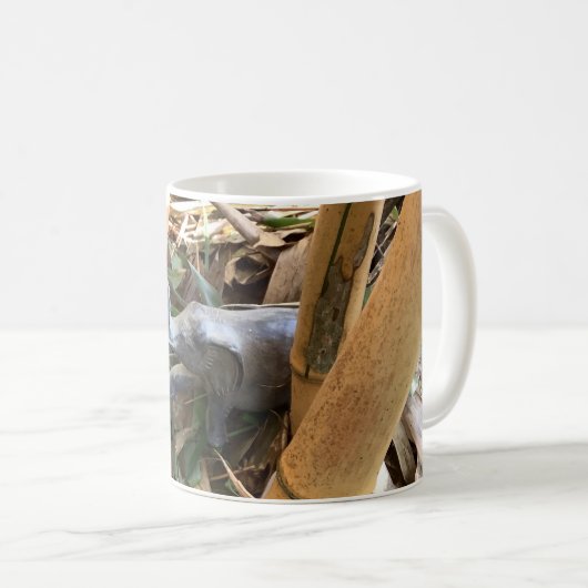 Mug avec éléphants et conception de bambou (Devant droit)