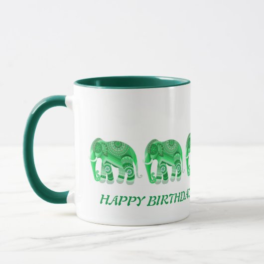 MUG AVEC ÉLÉPHANTS VERTS COOL (Gauche)