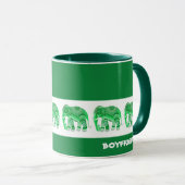 MUG AVEC ÉLÉPHANTS VERTS COOL (Devant droit)
