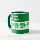MUG AVEC ÉLÉPHANTS VERTS COOL (Devant gauche)
