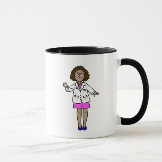 Mug avec femme noire médecin tenant un stéthoscope (Droite)