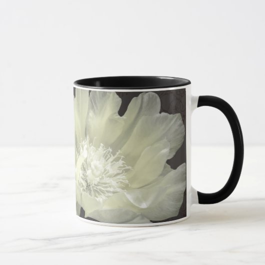 Mug avec Fleurs de Cactus en Crème & Noir (Droite)