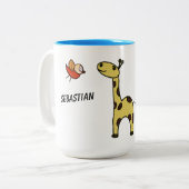 Mug avec girafe et oiseaux (Devant gauche)