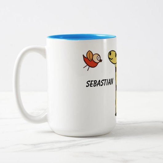Mug avec girafe et oiseaux (Gauche)