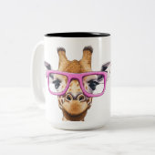 Mug avec girafe rose douce (Devant gauche)