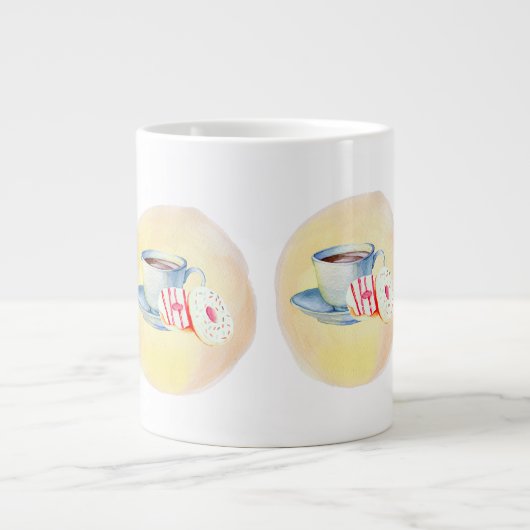 Mug avec image de café et beignets (Devant)
