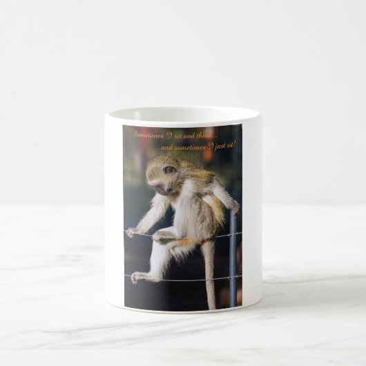 Mug avec image de singe et slogan (Centre)