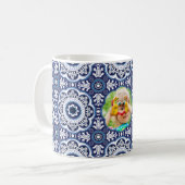 Mug 💙🤍 Avec image Méditerranéen Azulejos (Devant gauche)
