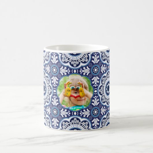 Mug 💙🤍 Avec image Méditerranéen Azulejos (Centre)
