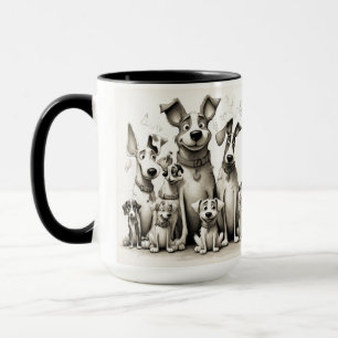 Mug avec impression d'art de chien drôle