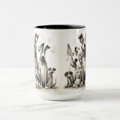 Mug avec impression d'art de chien drôle (Centre)