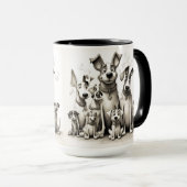 Mug avec impression d'art de chien drôle (Devant droit)