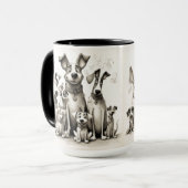 Mug avec impression d'art de chien drôle (Devant gauche)