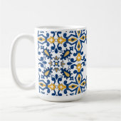 Mug Avec initiale 💛 💙azulejos bleus et jaunes (Gauche)