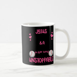Mug Avec Jésus dans son cœur et un softball elle est i