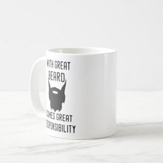 Mug Avec la grande barbe devient une grande responsabi (Devant gauche)