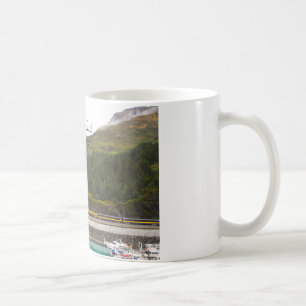 Mug avec la photo des montagnes de l'Alaska, train