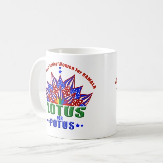 Mug avec le logo de SYV Lotus pour POTUS (Devant gauche)