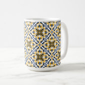 Mug Avec le nom 💙 💛 Beau bleu et jaune Azulejos (Devant droit)