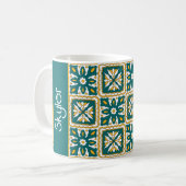 Mug Avec le nom 💛 💚 Belles tuiles marocaines Café Mu (Devant gauche)