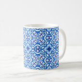 Mug Avec le nom 🤍 💙 Blanc et bleu Porto Azulejos (Devant droit)