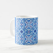 Mug Avec le nom 🤍 💙 Blanc et bleu Porto Azulejos (Devant gauche)