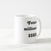 Mug avec le texte "Futur millionnaire" (Devant droit)
