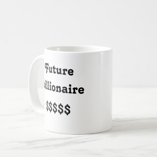 Mug avec le texte "Futur millionnaire" (Devant gauche)