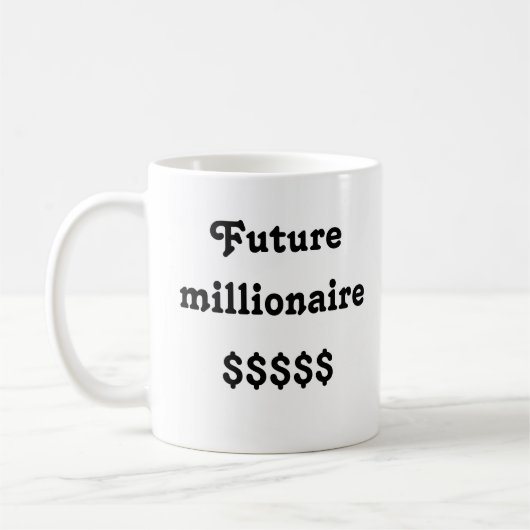 Mug avec le texte "Futur millionnaire" (Gauche)