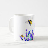 Mug avec les fleurs de printemps et les abeilles v (Devant gauche)