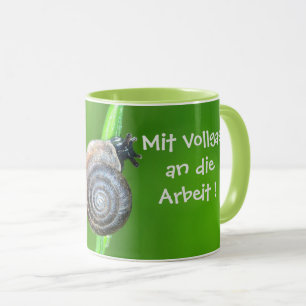 Mug Avec l'escargot à toute vitesse au travail